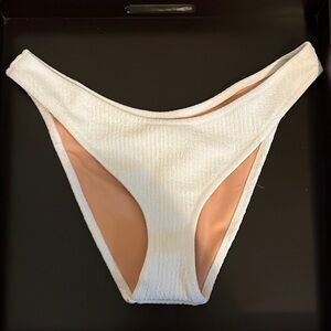 J Crew Textured Curved Waist Cheeky Bikini Bottoms